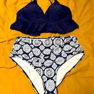 Blue High Waisted Bikini - XL